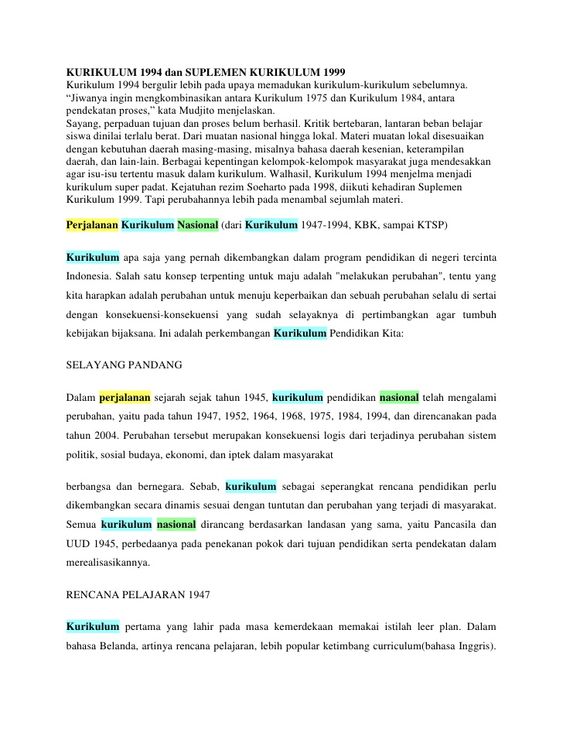 sejarah kurikulum di indonesia pdf